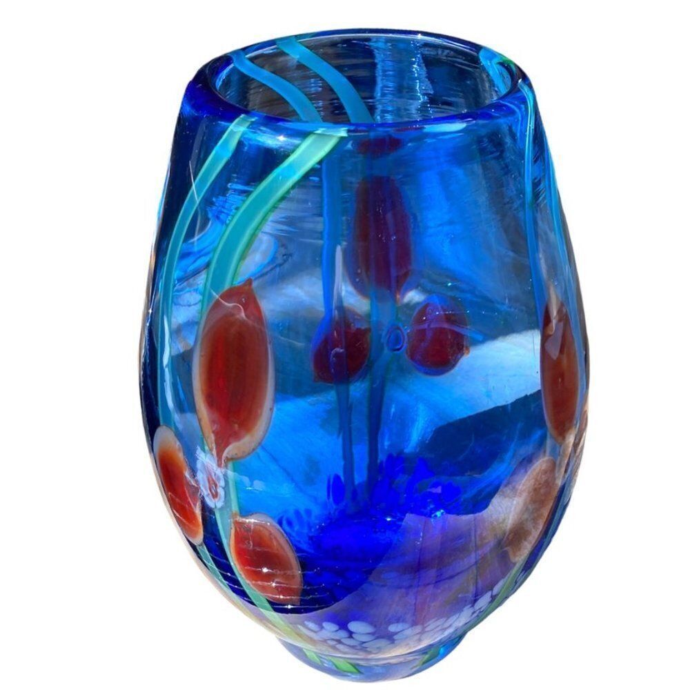 Vintage Late 20th Century Hand Blown Multicolored Case Crystal Polish Va… - Picture 8 of 9